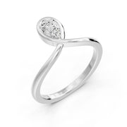 Solitaire diamant naturel poire 0.30 carat or blanc Teodora