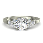 Charger l&#39;image dans la visionneuse de la galerie, Bague solitaire 1.23 carat or blanc diamant rond Valentina
