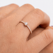 Bague diamant rond 0.80 carat or rose Sofia