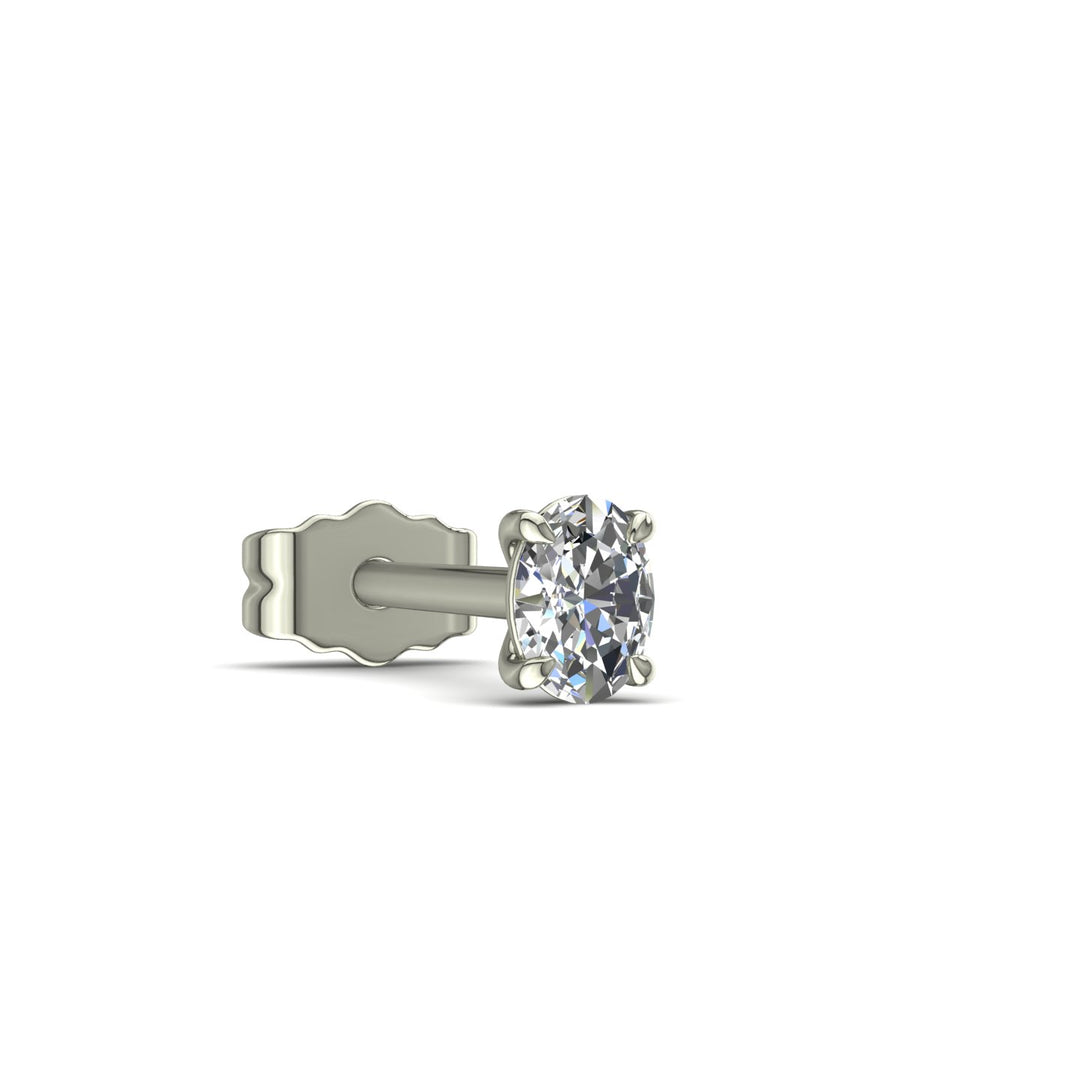 Boucles d'oreilles diamant naturel ovale 0.10 carat or blanc Marcella