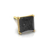 Boucles d'oreilles diamant noir princesse 0.50 carat or jaune Dante
