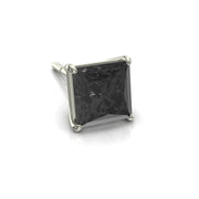 Boucles d'oreilles diamant noir princesse 1.00 carat or blanc Dante