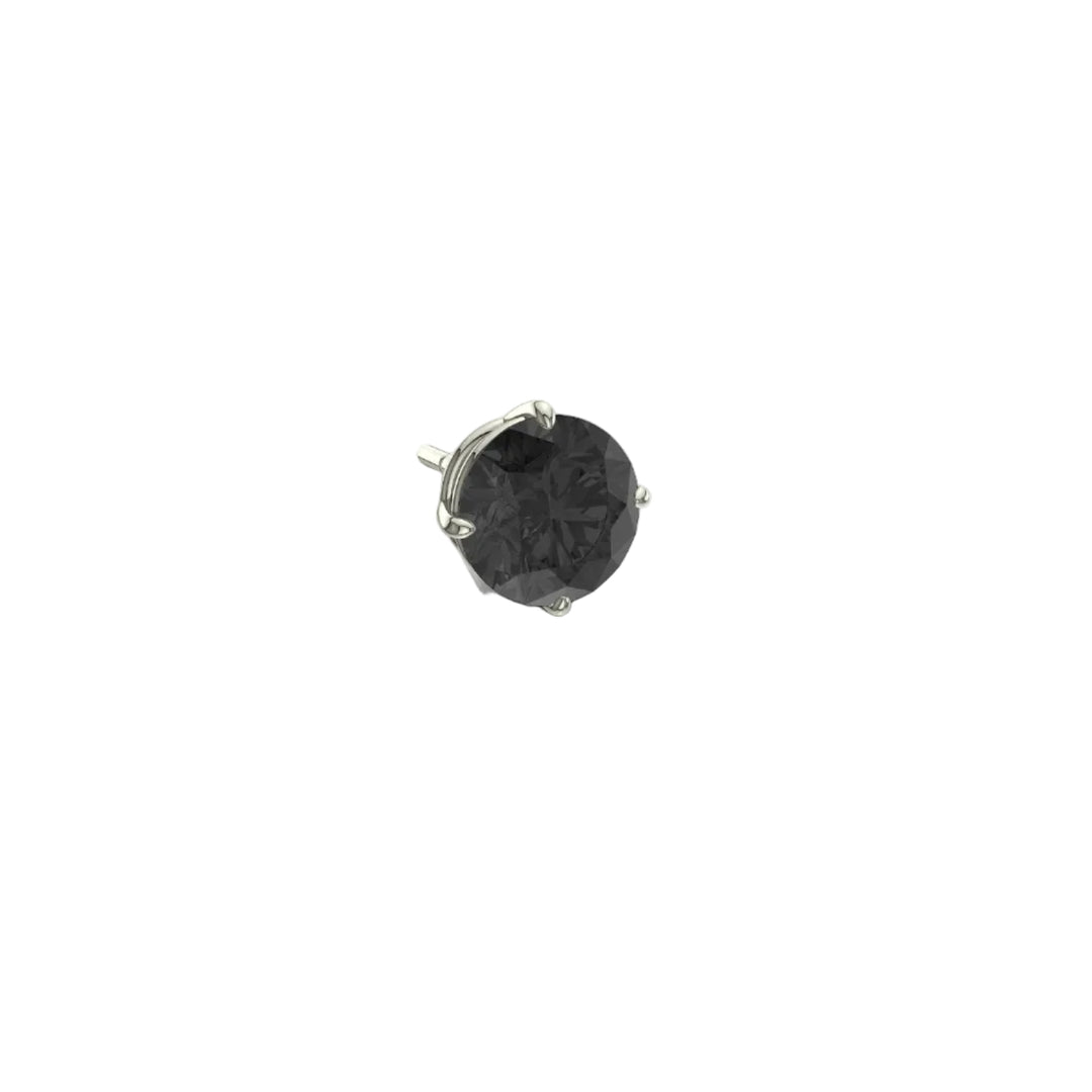 Boucles d'oreilles diamant noir rond 0.50 carat or blanc Dante