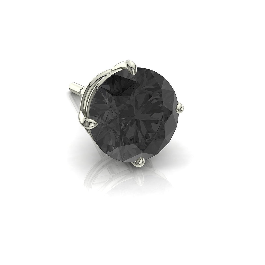 Boucles d'oreilles diamant noir rond 0.50 carat or blanc Dante