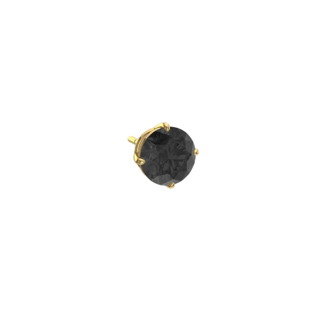 Boucles d'oreilles diamant noir rond 0.50 carat or jaune Dante