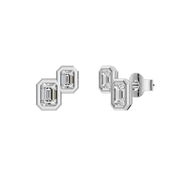 Boucles d'oreilles diamants naturels Émeraudes 0.75 carat or blanc Calista