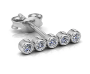 Boucles d'oreilles diamants naturels ronds 0.05 carat or blanc Paola