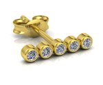 Load image into Gallery viewer, Boucles d&#39;oreilles diamants naturels ronds 0.05 carat or jaune Paola
