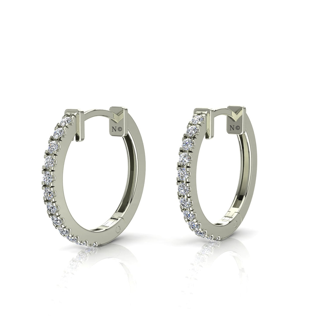 Boucles d'oreilles diamants naturels ronds 0.16 carat or blanc Beatrice