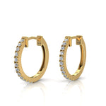 Load image into Gallery viewer, Boucles d&#39;oreilles diamants naturels ronds 0.16 carat or jaune Beatrice
