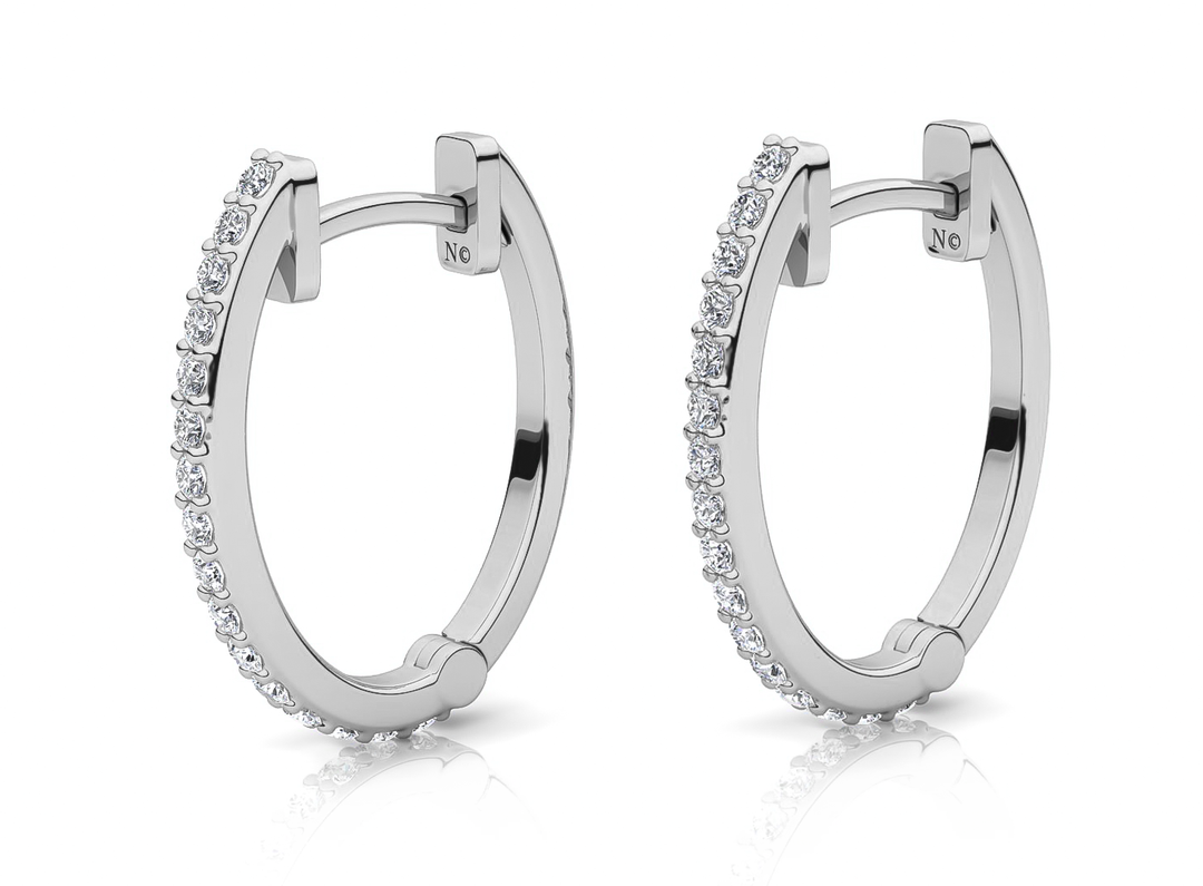 Boucles d'oreilles diamants naturels ronds 0.20 carat or blanc Isabella