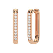 Boucles d'oreilles diamants naturels ronds 0.20 carat or rose Renata