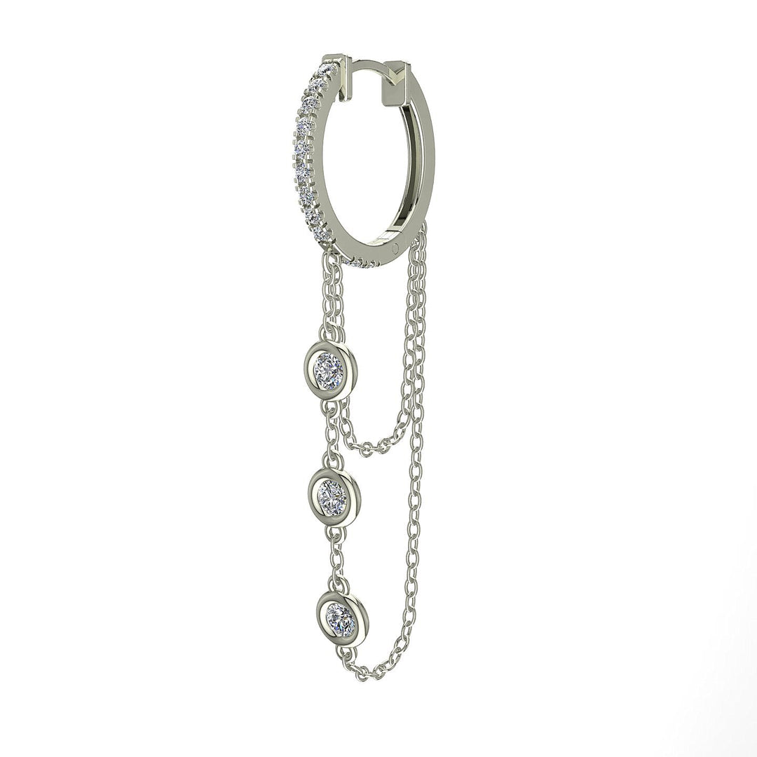 Boucles d'oreilles diamants naturels ronds 0.21 carat or blanc Benedetta