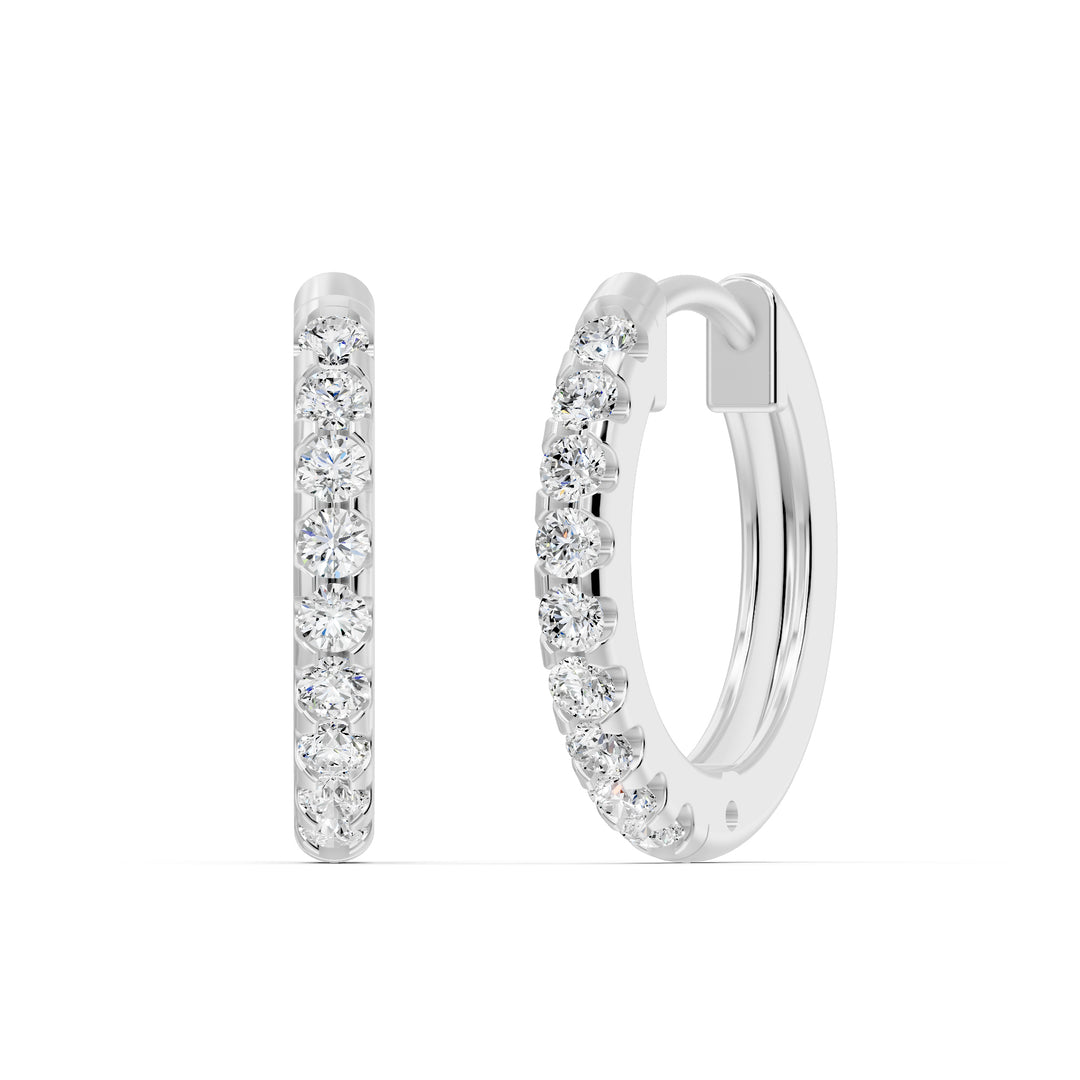 Boucles d'oreilles diamants naturels ronds 0.25 carat or blanc Susanna