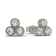Boucles d'oreilles diamants naturels ronds 0.30 carat or blanc Liliana
