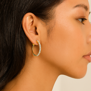 Boucles d'oreilles diamants naturels ronds 0.36 carat or blanc Violetta