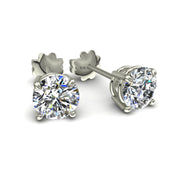 Boucles d'oreilles diamants naturels ronds 1.00 carat or blanc Sabrina