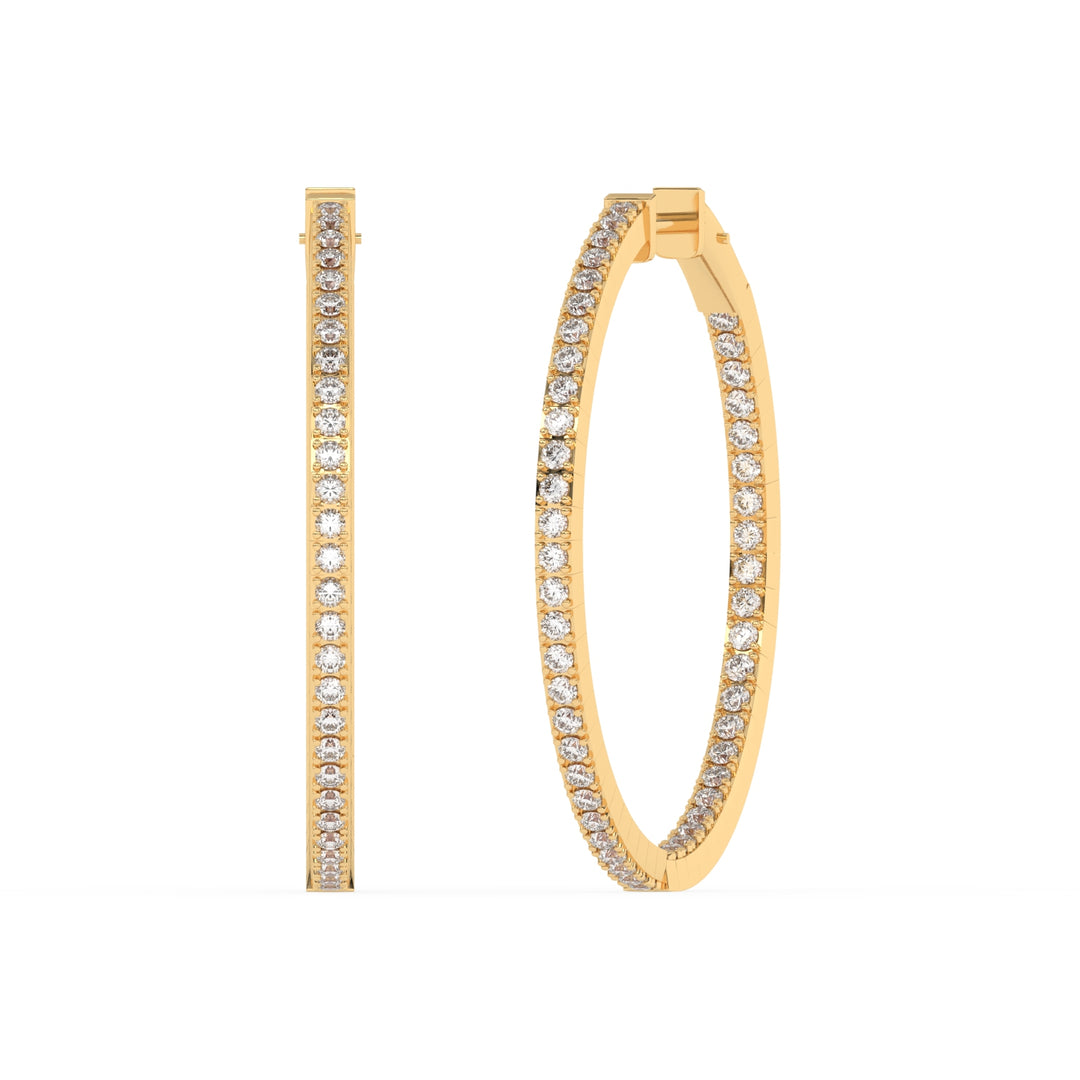 Boucles d'oreilles diamants naturels ronds 1.49 carat or jaune Enrica