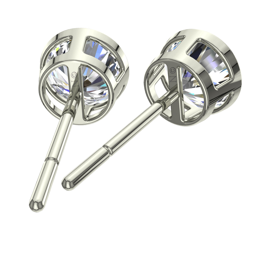 Boucles d'oreilles diamants naturels ronds 2.00 carat or blanc Angelica