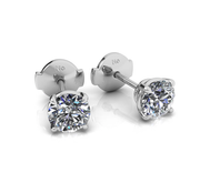 Boucles d'oreilles diamants naturels ronds 2.00 carat or blanc Ely