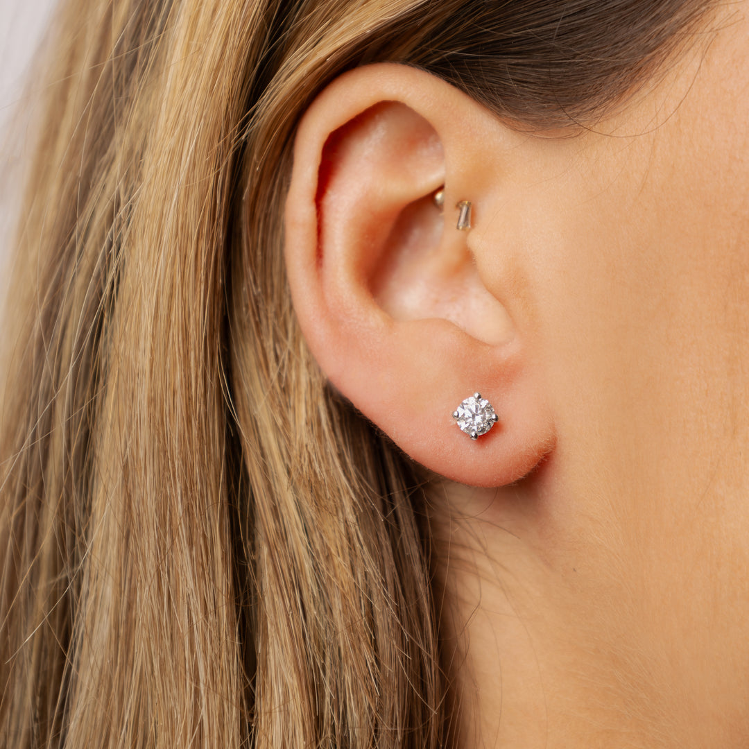 Boucles d'oreilles diamants naturels ronds 2.00 carat or jaune Sabrina