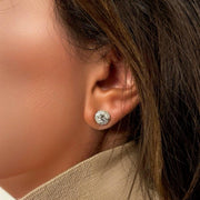 Boucles d'oreilles diamants naturels ronds 2.80 carats or blanc Agata