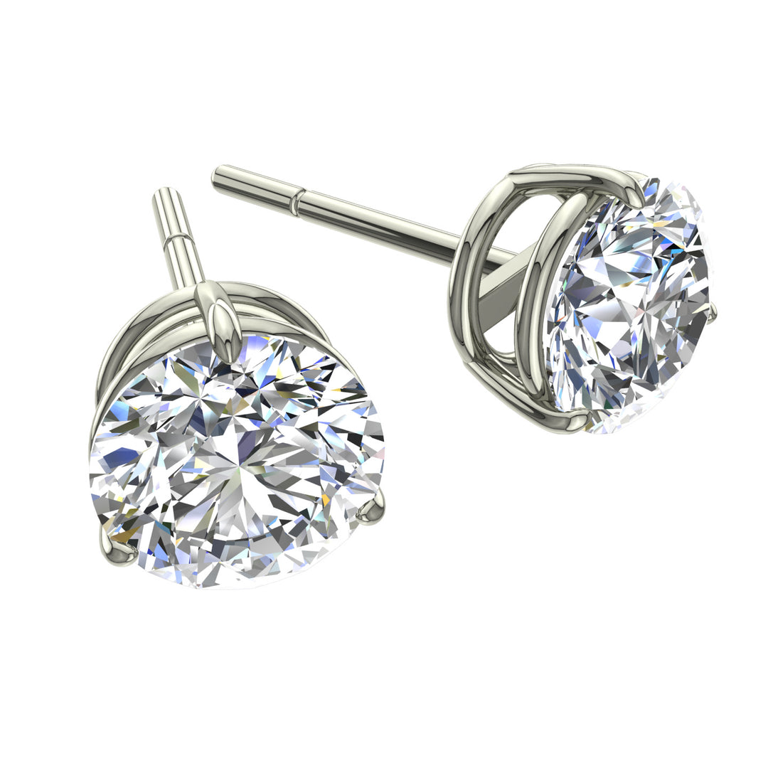 Boucles d'oreilles diamants naturels ronds 4.00 carats or blanc Cristina
