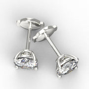 Boucles d'oreilles diamants naturels ronds 4.00 carats or blanc Ely