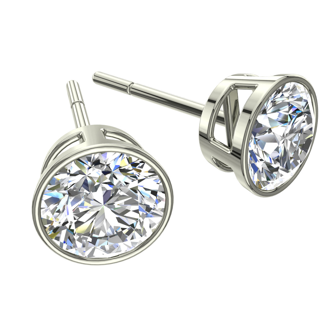 Boucles d'oreilles diamants naturels ronds 6.00 carats or blanc Angelica