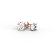 Boucles d'oreilles diamants naturels ronds 6.00 carats or rose Ely