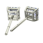 Load image into Gallery viewer, Boucles d&#39;oreilles diamants princesses 2.00 carat or blanc Eleonora
