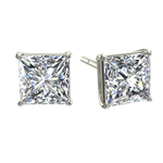 Load image into Gallery viewer, Boucles d&#39;oreilles diamants princesses 2.00 carat or blanc Eleonora
