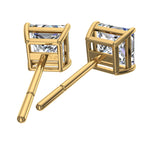 Load image into Gallery viewer, Boucles d&#39;oreilles diamants princesses 2.00 carat or jaune Eleonora
