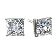 Boucles d'oreilles diamants princesses 2.40 carats or blanc Eleonora