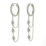 Boucles d'oreilles diamants ronds 0.42 carat or blanc Benedetta