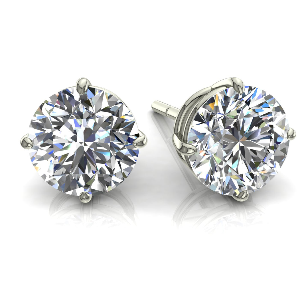 Boucles d'oreilles diamants ronds 1.00 carat or blanc Antonella