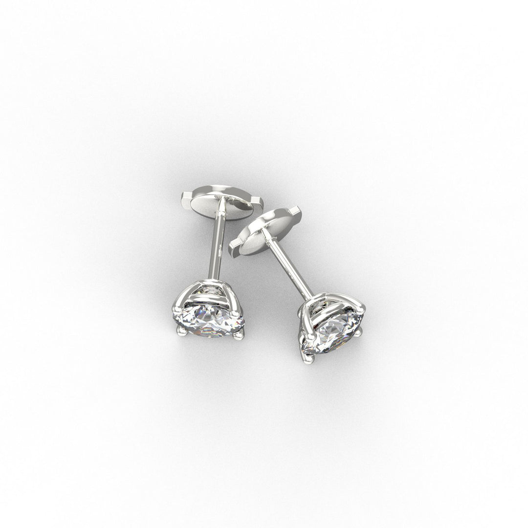 Boucles d'oreilles diamants ronds 1.00 carat or blanc Ely