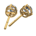 Load image into Gallery viewer, Boucles d&#39;oreilles diamants ronds 1.00 carat or jaune Cristina
