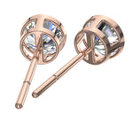 Charger l&#39;image dans la visionneuse de la galerie, Boucles d&#39;oreilles diamants ronds 1.20 carat or rose Angelica
