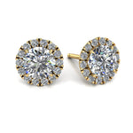 Load image into Gallery viewer, Boucles d&#39;oreilles diamants ronds 1.40 carat or jaune Agata
