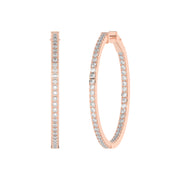 Boucles d'oreilles diamants ronds 1.49 carat or rose Enrica