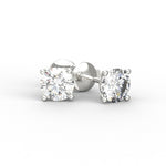 Load image into Gallery viewer, Boucles d&#39;oreilles diamants ronds 2.00 carat or blanc Ely
