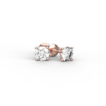 Load image into Gallery viewer, Boucles d&#39;oreilles diamants ronds 2.00 carat or rose Ely
