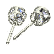 Boucles d'oreilles diamants ronds 2.40 carats or blanc Angelica