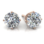 Load image into Gallery viewer, Boucles d&#39;oreilles diamants ronds 3.40 carats or rose Antonella
