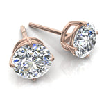 Charger l&#39;image dans la visionneuse de la galerie, Boucles d&#39;oreilles diamants ronds 3.40 carats or rose Antonella
