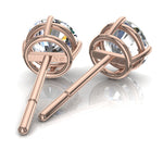 Load image into Gallery viewer, Boucles d&#39;oreilles diamants ronds 3.40 carats or rose Antonella
