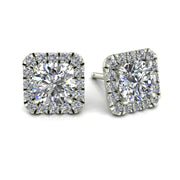 Boucles d'oreilles diamants ronds 3.90 carats or blanc Alessia