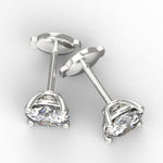 Load image into Gallery viewer, Boucles d&#39;oreilles diamants ronds 4.00 carats or blanc Ely
