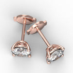 Load image into Gallery viewer, Boucles d&#39;oreilles diamants ronds 4.00 carats or rose Ely
